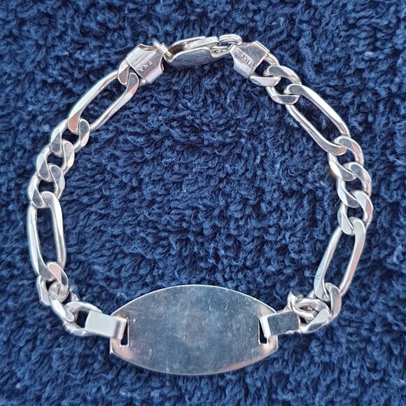 💎 Vintage Italy 925 Sterling Silver Medical Alert Bracelet — Stamped "F.N.A" 💎 - Picture 9 of 14